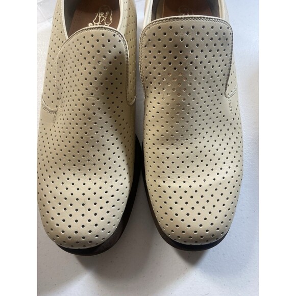 Hush Puppies Mens Perforated Leather Slip On Loafers Bone Size 9 - Picture 9 of 16